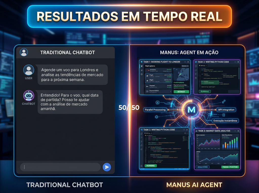 Agentes vs. Chatbots: Por que o Manus é Diferente do ChatGPT? - O Fim da OpenAI? Conheça Manus, o Novo Agente de IA que Faz Tudo Sozinho e Viralizou na Web