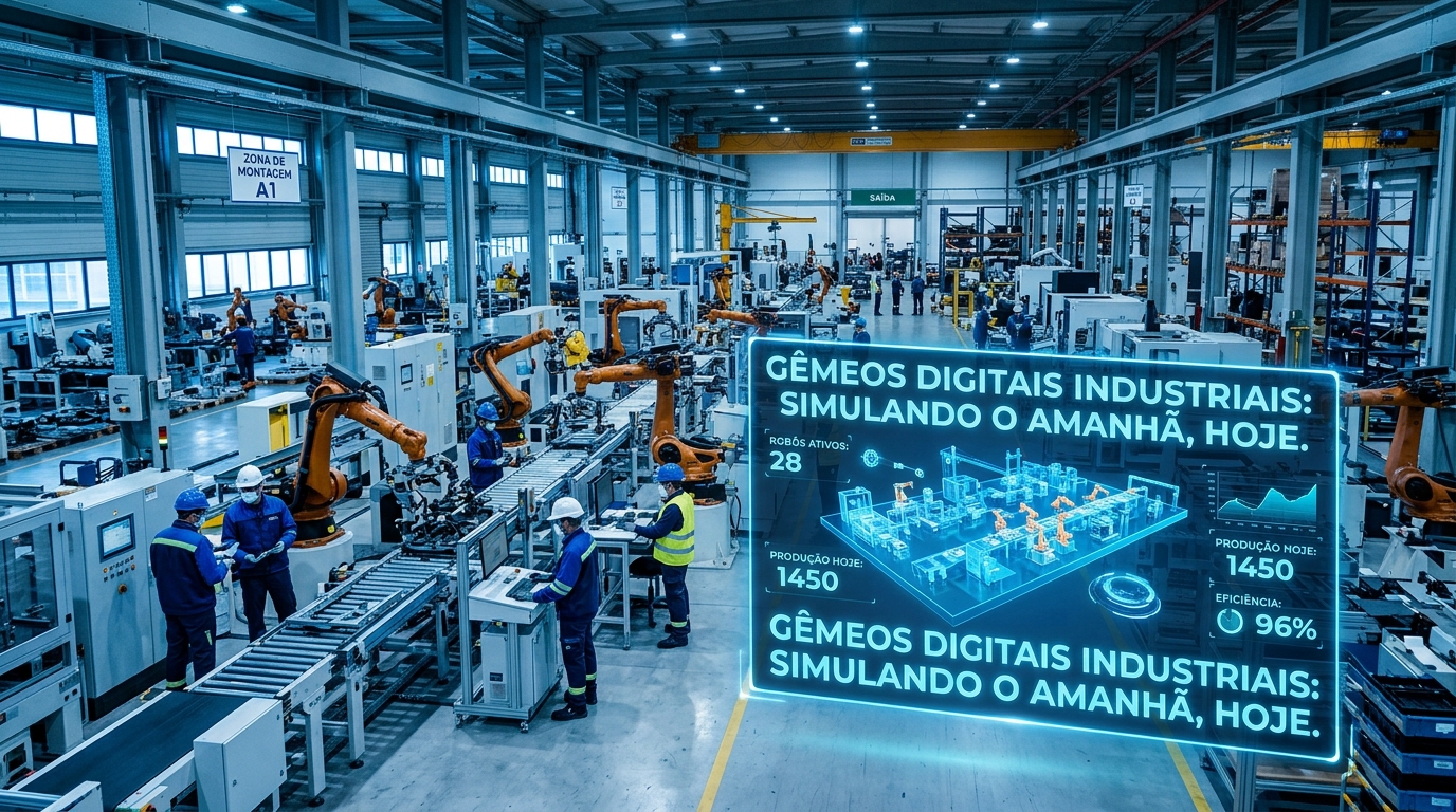 Gêmeos Digitais Industriais: O Simulador de Fábrica que Elimina Riscos e Impulsiona Inovação