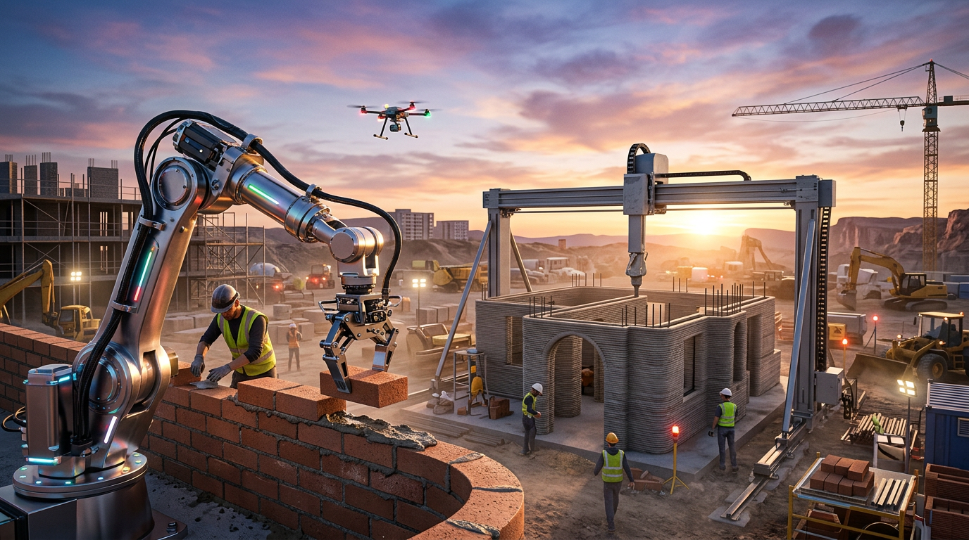 Robôs e Impressoras 3D na Construção: O Futuro Chegou (e Ele Assenta Tijolos!)